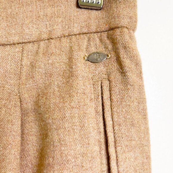 Massimo Dutti Tan / Camel Trouser with Front Pleats, Pockets, Elastic Waist Sz 6 - Picture 6 of 11